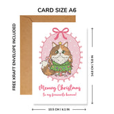 Persian Calico Cat Merry Christmas Card